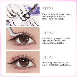 STARSCOLORS Cils pré-collés en grappes, auto-adhésifs, une seule pièce, en forme de U, pour pose DIY avec embouts décoratifs - Product Image 6