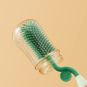 Vente en gros en stock brosse à <span class=keywords><strong>biberon</strong></span> brosse à <span class=keywords><strong>tétine</strong></span> 360 rotation 2-en-1 brosse de nettoyage en silicone pour biberons - Product Image 3