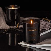 Fabricant chinois personnalisé luxe noir Unique carré artisanat emballage cadeau conteneur boîte à bougies en carton dur pour cadeau