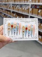 Ongles press-on de luxe de haute qualité |   Ongles réutilisables en forme d'amande/cercueil, personnalisables avec logo, en ABS, pour doigts