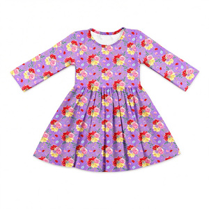 Milk Silk <b>Girls</b> <b>Dress</b> <b>Long</b> Bell Sleeve Lace Ruffle Hem Twirl <b>Dress</b> Cute Floral Penguin Print Casual Party <b>Dress</b> for Little <b>Girls</b> - Product Image 5