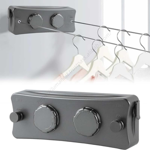 Corde à linge rétractable murale en acier inoxydable pour intérieur et extérieur, vente en gros - Product Image 1