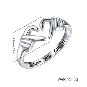 Fashion Adjustable <b>Hug</b> <b>Ring</b> Always You I Love You Forever Open <b>Rings</b> for Women Daughter Hand <b>Ring</b> Jewelry Birthday Gift for Girl - Product Image 6