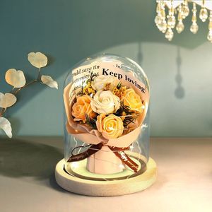 Regalo Romantico di San Valentino Decorazione per Matrimoni <span class=keywords><strong>Campana</strong></span> di Vetro <span class=keywords><strong>Fiori</strong></span> Eterni Regalo Conservato Cupola di Vetro Fiore di Sapone - Product Image 5