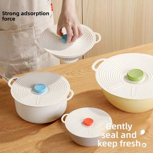 غطاء سيليكون قوي الامتزاز للأطباق مقاوم للرذاذ وطازج-يحافظ على أواني الطعام للميكروويف - Product Image 2