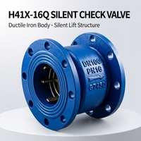 Clapet anti-retour silencieux à bride en fonte ductile PN16, à ressort, à levage vertical, pour eau, revêtement époxy bleu