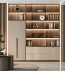 رف كتب عصري بسيط من MDF مع 3 أرفف قابلة للتعديل وارتفاع قابل للضبط ولوحة خلفية وضمان لمدة 3 سنوات - لغرفة المعيشة والمكتب المنزلي - Product Image 4