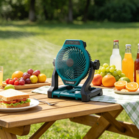 Ventilateur sans fil 20V 190mm portable rechargeable avec batterie au lithium, 3 vitesses, pour chantier, atelier, camping