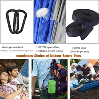 Tenda tempat tidur gantung Kemah luar ruangan portabel, dengan terpal dan jaring nyamuk tali pohon tunggal atau ganda tahan lama