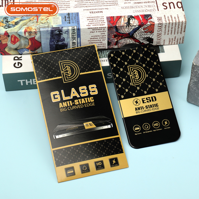 High Quality Golden Diamond ESD Anti-static Micas Tempered Glass for Phone Screen Protector Vidrio Templado Para Celular