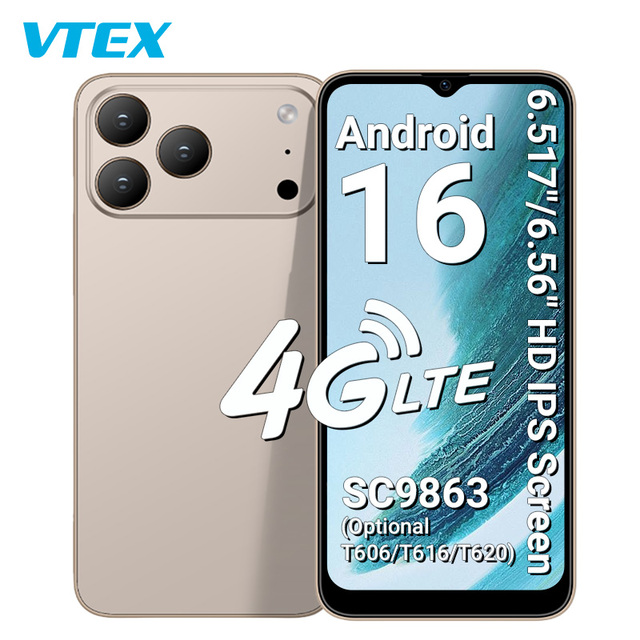 6.5 Inch 4G LTE HD Punch Hole Display Android 16 Smartphone up to 8GB RAM 256GB ROM 5000mAh Battery Plastic Wholesale Phones