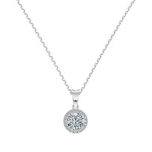 Dylam Charm High <b>Top</b> Jewelry 925 <b>Silver</b> 6.5mm/1ct D Color VVS1 Moissanite Solitaire Pendant Necklaces for Dress up Daily Life - Product Image 1