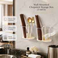 Boîte de rangement murale multifonctionnelle pour baguettes et ustensiles de cuisine, en plastique de qualité alimentaire avec drainage