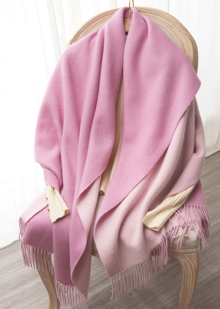 Mantón doble cara rosa claro-20070cm
