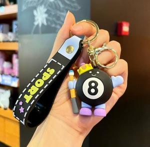 Sports Series <b>Badminton</b> Cartoon Keychain Pendants Cute Football and Basketball Accessories Rubber Keychain - Product Image 6