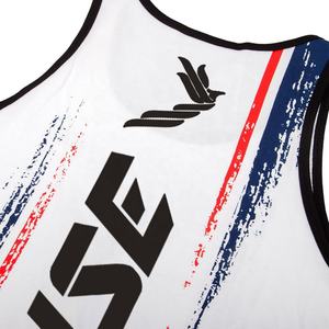 Débardeur de sport blanc pour enfants et hommes, coupe ajustée, sublimation intégrale, pour la course, le MMA et le BJJ - Product Image 4