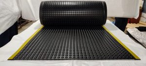 Black <b>Bubble</b> Surface Industrial Anti-Fatigue Floor Matting with Yellow Safety Border - Product Image 2