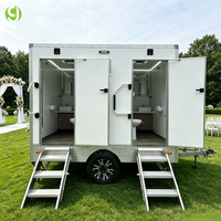 Goeasy 2 Cabines Sanitaires Mobiles Remorquables – Équipement de Toilettes Portables Facile à Transporter