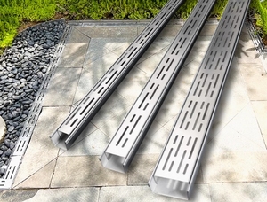 <span class=keywords><strong>Gouttière</strong></span> de drainage en acier inoxydable en forme de U avec plaque de recouvrement linéaire <span class=keywords><strong>pour</strong></span> jardin, cuisine, usage commercial/résidentiel - Product Image 4