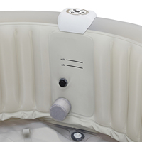 Baignoire gonflable portable moderne en PVC avec fonction de massage, couleur bleue, pour 2 personnes, bain à remous extérieur, capacité 550L, pompe manuelle incluse