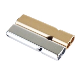 Sifflet de survie portable en alliage d'aluminium plat 56 mm à double fréquence, imprimé en sérigraphie, promotionnel, à double tube, pour situations d'urgence en extérieur - Product Image 3