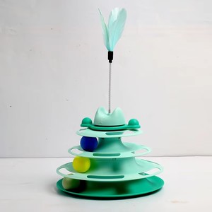 Moderno Juguete Giratorio para Gatos con Bola Rodante de 4 Niveles, Diseño Fácil de Limpiar, Impermeable, Múltiples Colores - Product Image 4