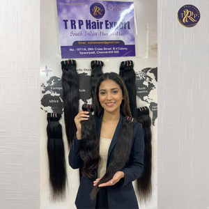 High Quality Remy Hair <b>Extensions</b> Natural Black Virgin Indian Raw Hair <b>for</b> Beauty and <b>Braiding</b> - Product Image 1