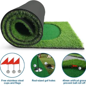 Upgraded Golf Putting Practice Mat Mixed With Rough Turf And Putting Green For Putting Practice