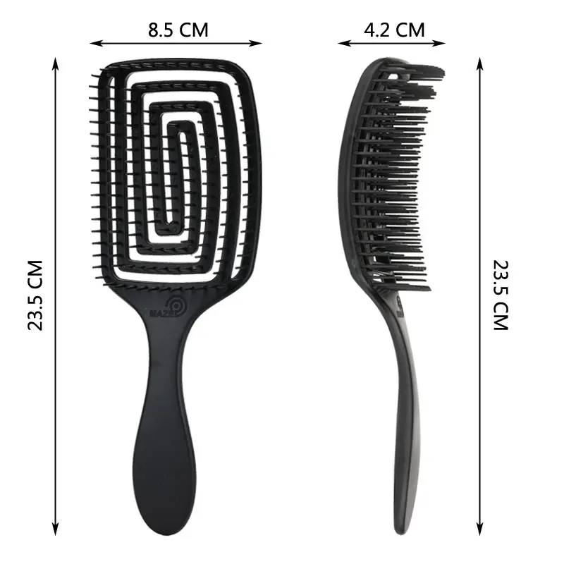 迷路ブラシ 新デザイン MZ-006 もつれをほどく柔軟ヘアブラシ 迷路形状