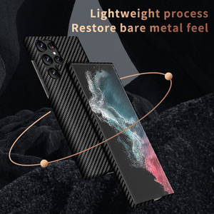 Custodia Sottile in Fibra di Carbonio per <span class=keywords><strong>Samsung</strong></span> Galaxy S24 Ultra S23 Ultra, Cover Rigida Sottile con Texture in Fibra di Aramide per <span class=keywords><strong>Samsung</strong></span> S22 Plus <span class=keywords><strong>S21</strong></span> <span class=keywords><strong>FE</strong></span> - Product Image 4