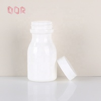 Bouteille de lait HDPE à long cou 50ml 60ml blanc opaque mat 31mm rond avec bouchon résistant aux enfants pour le stockage des médicaments