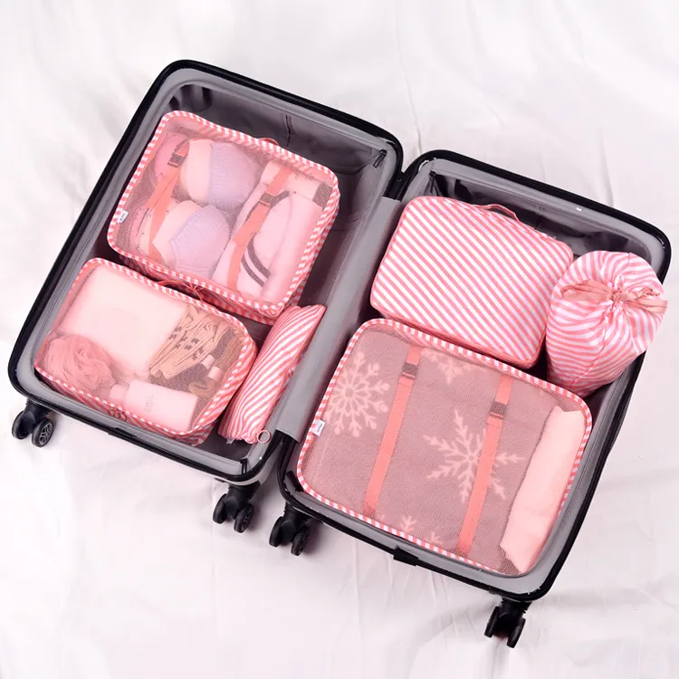 6 PCS Travel Set OEM/ODM Hot Sale High Quality Men And Women Travel Packing Cubes Travel Set Bag In Bag