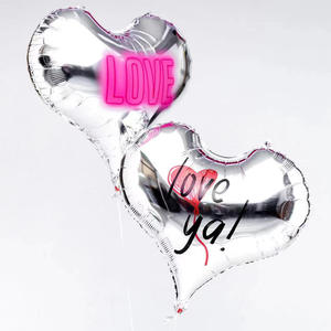 Moda Día de San Valentín 22 pulgadas <span class=keywords><strong>película</strong></span> de aluminio impreso corazón globos fiesta de cumpleaños boda habitación confesión atmósfera Props - Product Image 1