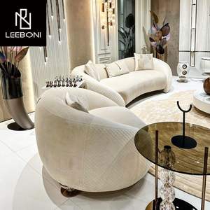 تصميم فاخر مخصص جودة الأوروبية المخملية مصمم منحنى أثاث غرفة المعيشة حقيقي - Product Image 2