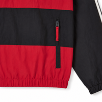 Veste de survêtement rétro vintage personnalisée pour homme, légère, avec blocs de couleur, broderie, en coton et nylon, coupe-vent, pull-over pour homme