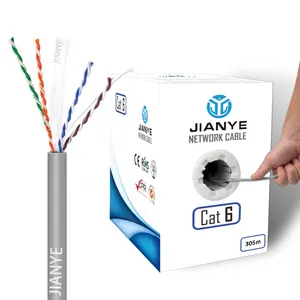 JIANYE Lan כבל Cat6 oem Cat6 Lan כבל Etl 4 זוגות CCA CU מנצח Pvc PE מעיל Lan כבל