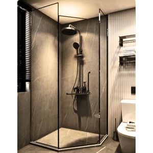 <span class=keywords><strong>Mampara</strong></span> de <span class=keywords><strong>Ducha</strong></span> Moderna Impermeable de Vidrio Deslizante Grueso con Marco de Aleación de Aluminio, Bandeja de ABS Pulido <span class=keywords><strong>y</strong></span> Diseño Cuadrado - Product Image 1