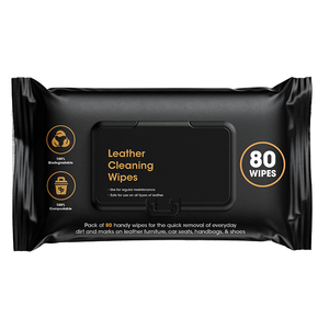 Toallitas de limpieza interior de coche de cuero desechables con logotipo personalizado para muebles de cuero - Product Image 1