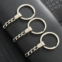 Simplicity Style Keychain Accessories Color-Retaining Electroplated Metal Chain Flat Ring Key Ring Hardware DIY Components