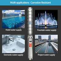 Pompe submersible pour puits profond de 6 pouces, 6SP 50HZ, haut débit, tête haute, en acier inoxydable 304, pour l'extraction d'eau