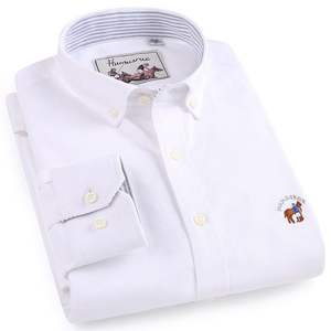 <span class=keywords><strong>Camisas</strong></span> <span class=keywords><strong>Oxford</strong></span> de Manga Larga con Cuello de Botones, de Algodón Puro, Casuales, Lisas, de Buena Calidad para <span class=keywords><strong>Hombre</strong></span> - Product Image 3