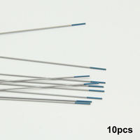 Varillas de soldadura TIG de tungsteno de grano fino con punta azul WL20 AWS EWL-A-2 2.4mm 3/32" 10 piezas/caja Venta al por mayor de fábrica China