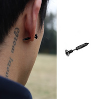 Boucles d'oreilles unisexes tendance punk hip-hop en acier inoxydable plaqué or 18 carats avec breloques géométriques, bijoux de mode, cadeau, vente en gros