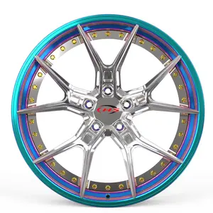 Deep Dish 18 19 20 Inch Sporting Racing Car Rims 5X120 5X112 5X114 3 Pieces Forged Wheels