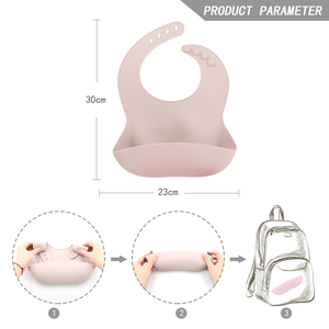 ชุดเครื่องใช้บนโต๊ะอาหารสำหรับเด็กวัยหัดเดินไม่แตกหักกันน้ำได้ผ้ากันเปื้อนซิลิโคนเกรดอาหารเป็นมิตรกับสิ่งแวดล้อม - Product Image 3