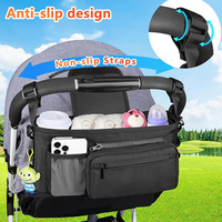 Tas Penyimpanan Kereta Dorong Bayi Organizer Botol Popok Multifungsi Kapasitas Besar Desain Terisolasi Tahan Air Ritsleting Basah Kering