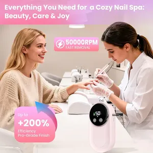 เครื่องตะไบเล็บไฟฟ้าแบบชาร์จได้ 50000 รอบต่อนาที หน้าจอ LCD  วัสดุสแตนเลส หัวตะไบสองด้าน สำหรับเจลขัดเงา - Product Image 3