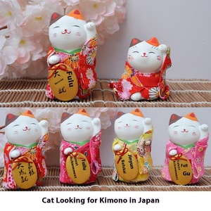 Statuetta di Gatto in Stile Kimono Giapponese Dipinto, Ornamento per Auto, Piccola Dimensione, in Resina Ecologica, per Natale, Creativa, Stile Izakaya - Product Image 2