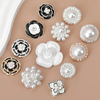 Boutons personnalisés en alliage de zinc, style vintage, en métal doré, avec perles, strass et diamants, carrés, pour jeans et vêtements, sans nickel