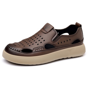 Zuecos Transpirables para Hombre, Sandalias Sin Cordones para Exteriores, Color Marrón, Suela Antideslizante, Zapatos Casuales para Personas de Mediana Edad - Product Image 5